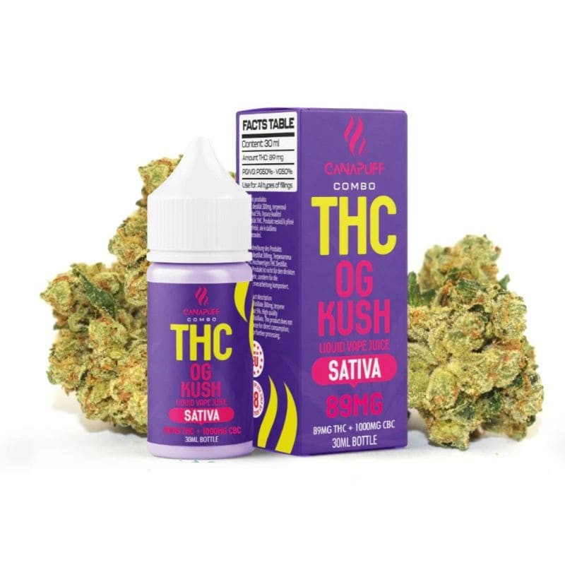 E Liquide THC 89mg 1000mg CBC Og Kush 30ml Canapuff