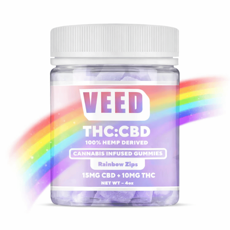 Gummies THC 300mg CBD 450mg Rainbow Zips VEED