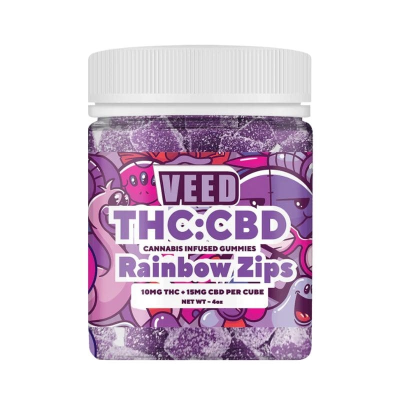 Gummies THC Delta 9 300mg CBD 450mg Rainbow Zip X30 10mg Thcgummy VEED