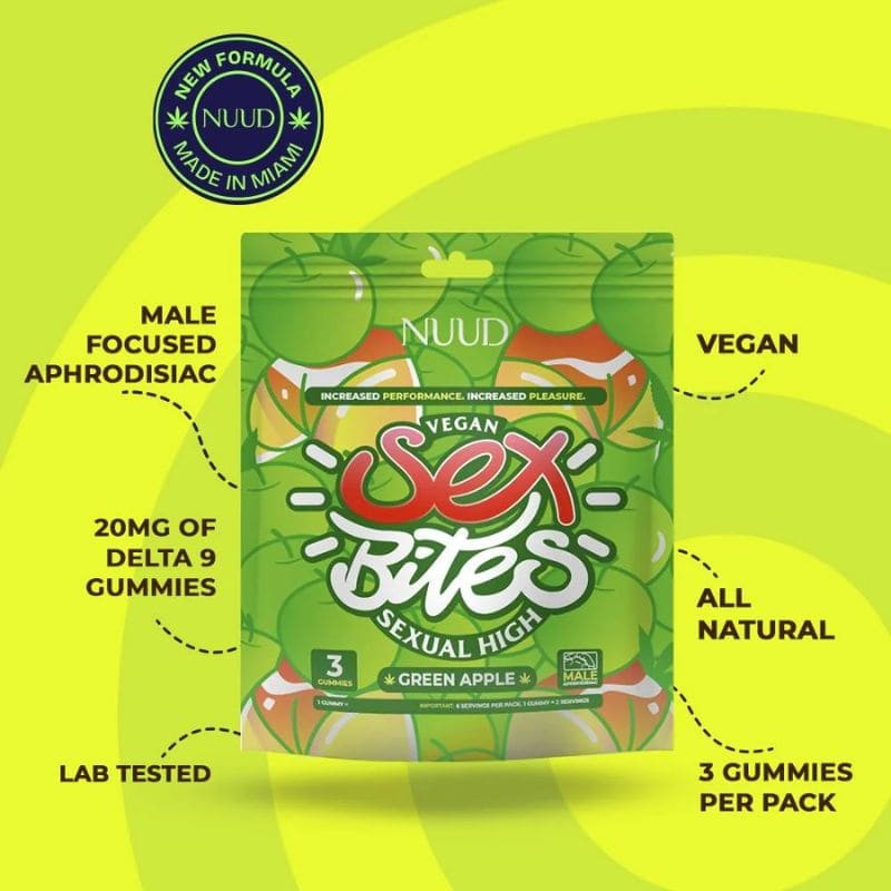 Gummies THC Delta 9 60mg Sex Bites Pomme Pour Hommes X3 20mggummy Nuud