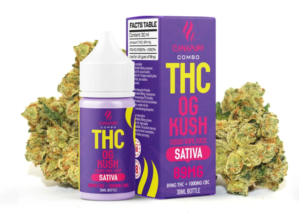 E Liquide THC 89mg 1000mg CBC Og Kush 30ml Canapuff