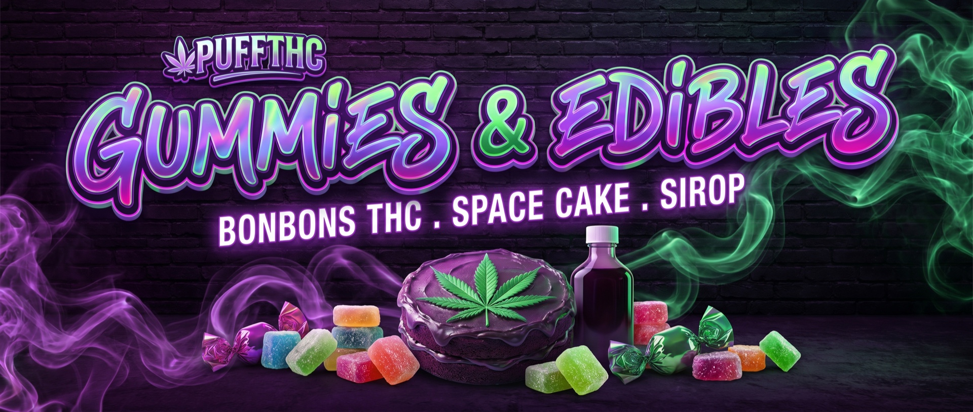 Gummies et edibles THC : bonbons, space cake, sirop